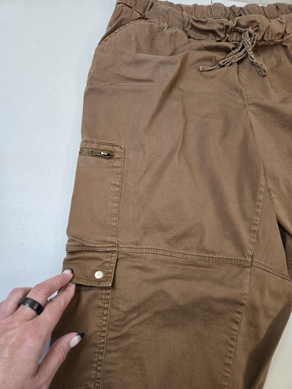 Lane Bryant Cargo Pants Balloon Barrel Leg Size 18 Cholocate Brown - Picture 4 of 10